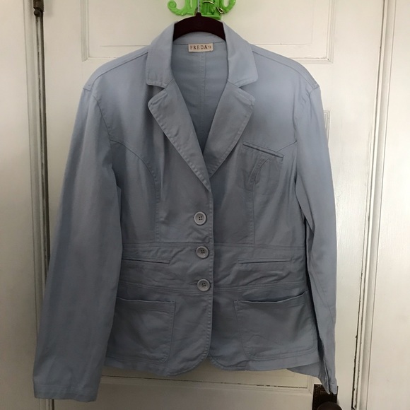 Light blue cotton jacket - Picture 1 of 5